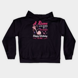 Womens A Queen Was Born In december  Happy Birthday To Me Kids Hoodie